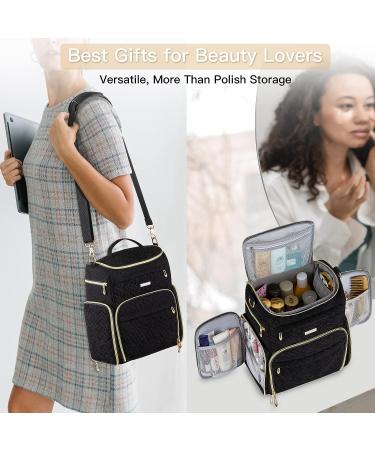 BEGULF Multi-Pocket Nail Polish Organizer Case with UV Light Storage - Holds 48 Bottles - Nail Tech Storage Bag in Black - Buy Online on GoSupps.com