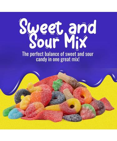 Sweet Sixteen Sweet and Sour Candy Classic Mix of Sour-Coated Gummies 10 packs x 185g Peanut & Nut-Free Candies Soft Chewy and Always Fresh 185 g (Pack of 10) - Buy Online on GoSupps.com