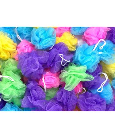 Loofah Lord 30 Mini Full Bodied Quality Bath or Shower Sponge Loofahs Pouf Mesh Assorted Colors Wholesale Bulk Lot Mini Assorted Assorted Colors