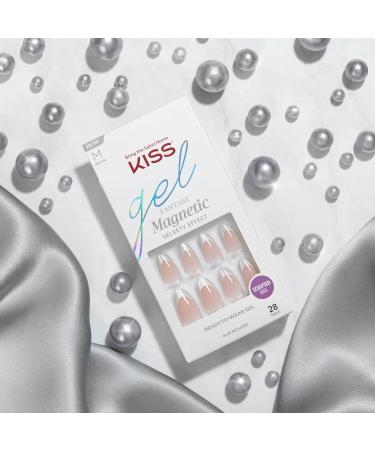 KISS Gel Fantasy Press-On Nails - Light Silver Almond Shape | Includes Nail Glue 28 Nails Manicure Stick & Mini File - Shop Internationally - Buy Online on GoSupps.com