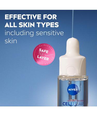 NIVEA Cellular Expert Filler Hyaluron Acid Replumping Serum (15ml) Anti-Ageing For Visibly Smoother Hydrated and Supple Skin Dermatologically Approved Hyaluronic Acid Serum Mini Size - Buy Online on GoSupps.com