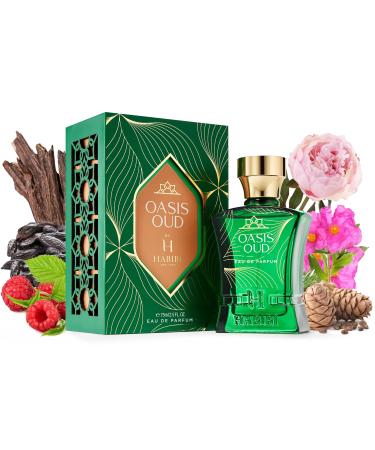 Oasis Oud Arabian Cologne for Men Eau de Parfum Spray (2.5 Oz) Long Lasting Perfume for Men - Notes Of Oud Jasmine & Musk Fresh & Earthy Evening Fragrance Ideal Valentine s Day Gifts