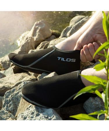 Tilos 3mm Waterproof Neoprene Fin Socks - Gray Large | Ideal for Scuba Diving, Snorkeling, Swimming, Watersports & Hiking - Buy Online on GoSupps.com