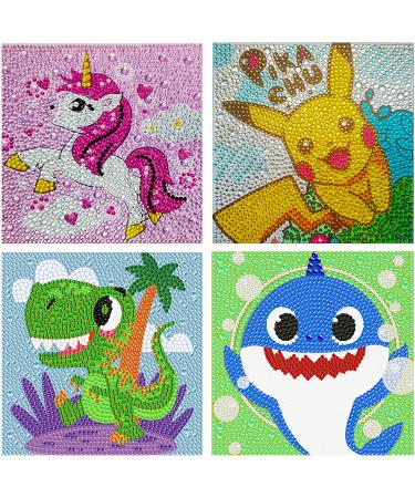 Diamond Painting Kits for Kids Animal 5D Diamond Gem Art by Number Dotz  Kits Art and Crafts for Kids Ages 6-8-10-12 Girls Boys for Birthday  Christmas Gifts (4Pcs)
