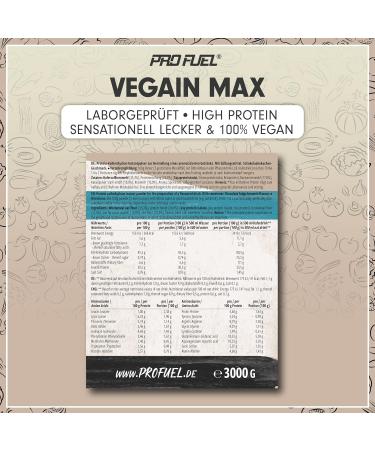 Vegain Max Muscle Mass Gainer 3kg - High Protein Chocolate Fudge Brownie 570+ Kcal Vegan & Lactose-Free - Buy Online on GoSupps.com