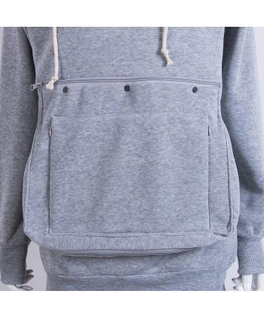 Puppy Holder Kangaroo Hoodie Sweatshirt, Grey X-Large - Buy Online on GoSupps.com