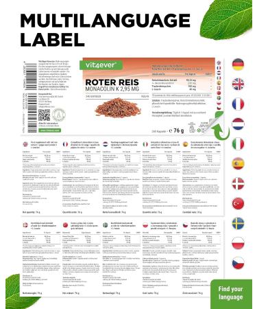 Premium Red Rice Extract Capsules - 240 Count | 2.95mg Monacolin K + Grape Seed + L-Leucine | Vegan & Lab Tested | High-Dose Formula - Buy Online on GoSupps.com