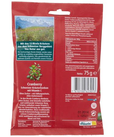 Ricola Cranberry Sugarfree Herbal Bonbon (3 Bags x 75g) - Imported from Germany - Buy Online on GoSupps.com