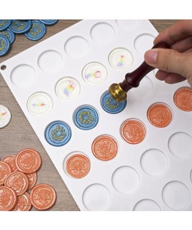 LANDVIDI Silicone Wax Seal Mat - Wax Seal Kit with 30-Cavity Mold and 300 Adhesive Dots for DIY Craft Projects - Buy Online on GoSupps.com
