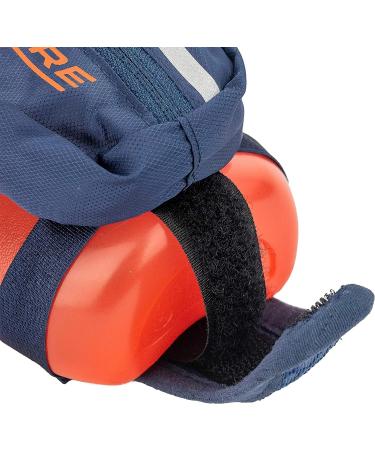 Nspire Handheld 12oz Flask with Storage Pocket - Grip-Free for Running, Hiking, Walking | True Navy/Tigerlily - Buy Online on GoSupps.com