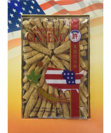 Hsu's American Ginseng Prongs Cultivated Wisconsin Ginseng Prongs for Tea Cooking Gifting- No Additives Non-GMO - Large 4oz Pack