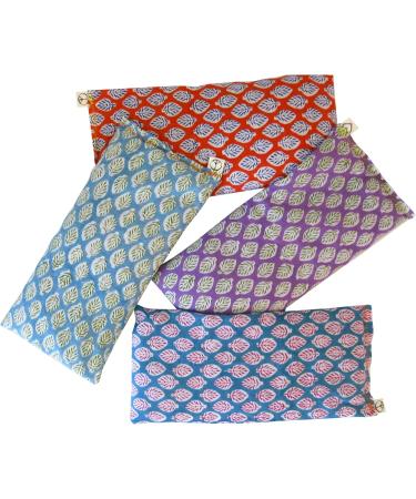 Peacegoods Lavender Eye Pillow (Pack of 4) - Weighted Scented Cotton - Made in USA for Yoga, Relaxation, Aromatherapy, and Sleep - Leaf Purple Orange Turquoise - Buy Online on GoSupps.com