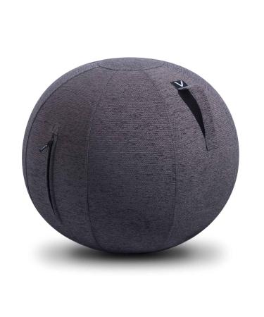 Vivora Luno Exercise Ball Chair, Chenille for Home Offices, Balance Training, Yoga Ball Max Charcoal