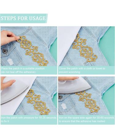 16pcs Gold Flower Embroidery Patch Iron/Sew on for Wedding Dress, Clothing, Backpacks - NBEADS - Buy Online on GoSupps.com