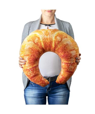 Froster Heated Croissant - Giant Pillow with Cherry Stone Pillow Travel Neck Pillow Neck Pillow with Heat Pad Gift