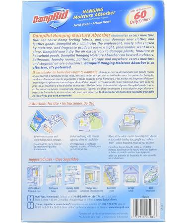 DampRid FG83K Hanging Moisture Absorber Fresh Scent - 3 Boxes (9 Bags) Blue - Buy Online on GoSupps.com