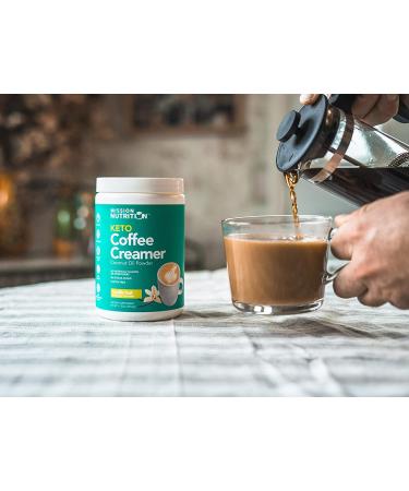 Mission Nutrition Keto Coffee Creamer - Low Carb, Zero Net Sugar, Ketogenic, Gluten-Free - 30 Servings (Vanilla) Sweetened with Stevia - Buy Online on GoSupps.com