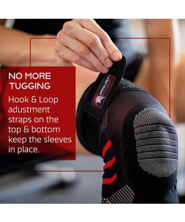 Dark Iron Fitness Knee Brace - Medium Padded Compression Sleeves for Weightlifting & Powerlifting - Buy Online on GoSupps.com