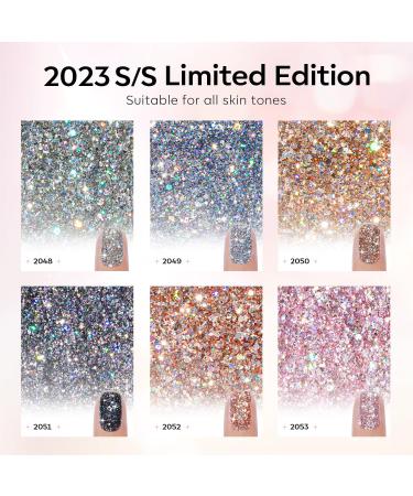 Modelones Glitter Gel Nail Polish - 6 Colors Sparkle Black Silver Gold Pink Gel Polish Set Soak Off UV Gel Nail Starter Kit Popular Nail Art DIY Salon Home Manicure Gifts - Buy Online on GoSupps.com