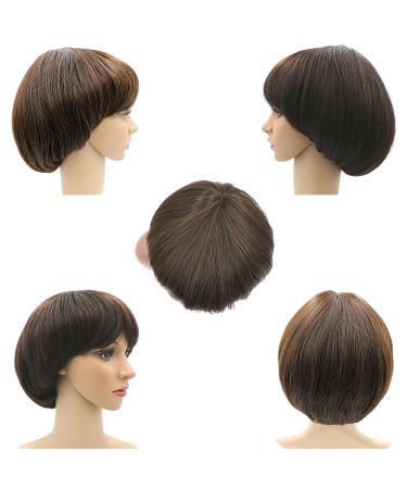 Short Afro Girls Cosplay Mushroom Wig with Bangs - Brown Bob Wig for Black Women - Buy Online on GoSupps.com