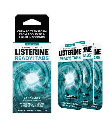 Listerine Ready! Tabs Chewable Tablets with Clean Mint Flavor 24 Count Clean Mint 24ct - Buy Online on GoSupps.com