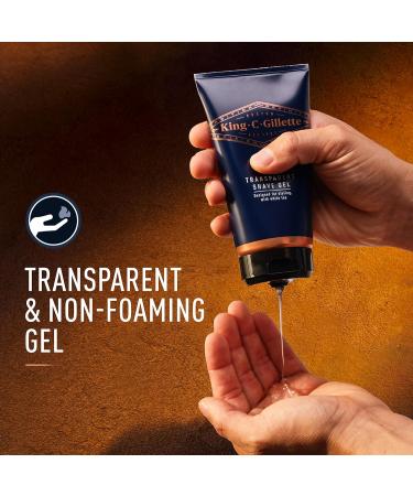 King C. Gillette Men's Transparent Shave Gel - 5oz with White Tea and Argan Oil - Buy Online on GoSupps.com