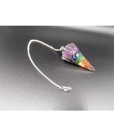 7 Chakra Orgone Dowsing Pendulum - Handcrafted Healing Crystal Point for Scrying & Witchcraft Supplies - Buy Online on GoSupps.com