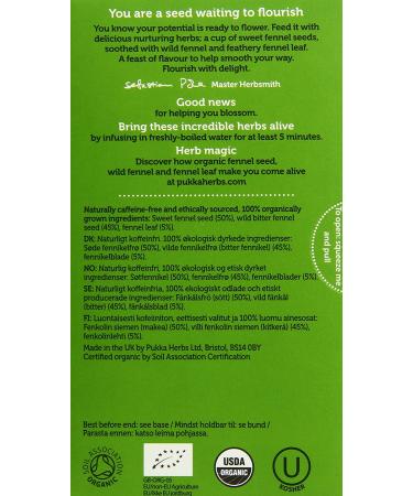 Pukka Three Fennel Organic Herbal Tea - 6 Pack (120 Tea Bags) | Natural Digestive Support - Buy Online on GoSupps.com