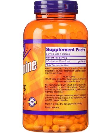 Now Foods L-Glutamine 1000mg - 240 Capsules | Powerful Immune Support - Buy Online on GoSupps.com