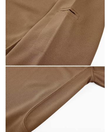 MAGCOMSEN Men's Long Sleeve Quick Dry Tactical Polo Shirt - Brown Large - Buy Online on GoSupps.com