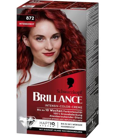  Brillance Brilliance 872 Intensive Red Hair Colour Level 3 (3 x 160 ml) Permanent Hair Colour with Diamond Shine Effect and Conditioner 10 Weeks - Buy Online on GoSupps.com