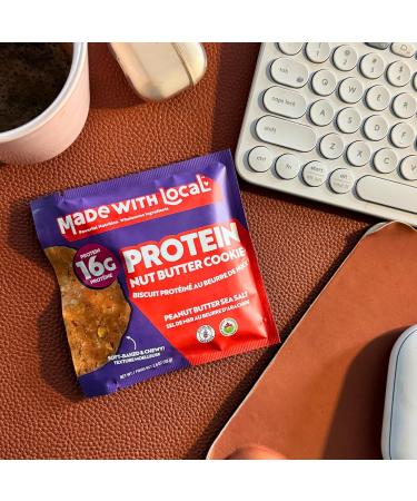 Made with Local Protein Nut Butter Cookies Peanut Butter Sea Salt 12-Pack Plant-Based Protein Gluten-Free Organic 16g Protein High-Fiber Snack for Active Lifestyles - Buy Online on GoSupps.com