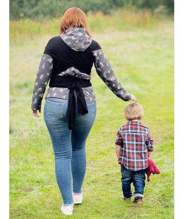 DaisyGro Certified Organic Baby Sling Carrier | GOTS Organic | CPSC Safety Tested | Small/Medium or Plus Size | Black/Grey | 16+ Black - Buy Online on GoSupps.com