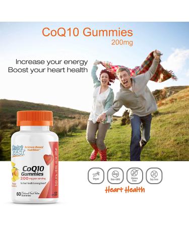 Doctor's Best CoQ10 Gummies 200mg - Heart Health Support, Energy Boost, 60 Count - Buy Online on GoSupps.com