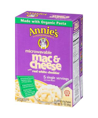 Annie's White Cheddar Mac and Cheese - Microwavable, 10.7 oz, 5 ct (Pack of 6) - Easy & Delicious! - Buy Online on GoSupps.com