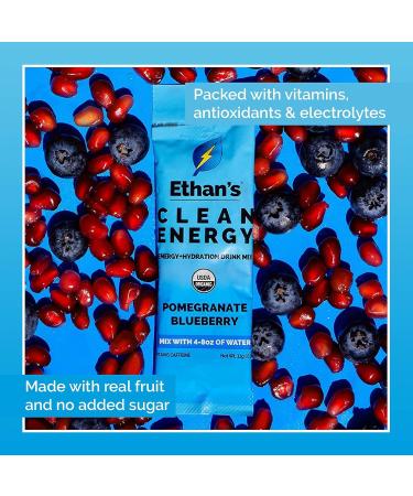 Ethan's Organic Pomegranate Blueberry Immunity Drink Mix - 6 Pack, Vitamin C, D, Zinc, Real Fruit, No Added Sugar - Buy Online on GoSupps.com