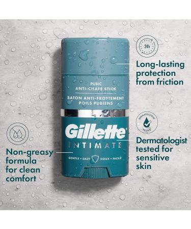 Gillette Intimate Pubic Anti-Chafe Stick for Men - Reduces Rubbing & Irritation - Dermatologist Tested - Buy Online on GoSupps.com