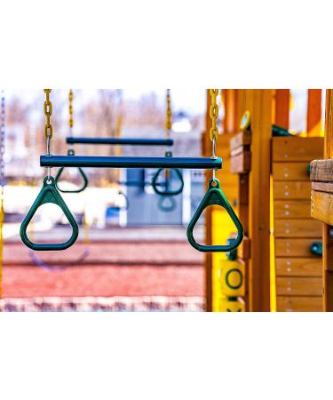 Eastern Jungle Gym Trapeze Bar and Gym Rings | Large 20 Trapeze Bar with Coated 43 Chains | Playground Swing Set Accessory - Buy Online on GoSupps.com