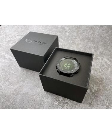 North Edge Apache Tactical Sports Watch for Men - Outdoor Survival Military Compass, Steps Tracker, Pedometer, and Calories - Black - Buy Online on GoSupps.com