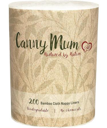 CannyMum Bamboo Nappy Liners & Dry Wipes - 200 Large Sheets, Chemical-Free, Biodegradable & Compostable - 200 Count Pack - Buy Online on GoSupps.com