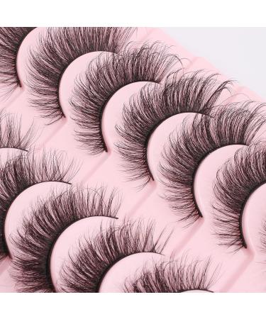 MilyBest 20mm Cat Eye False Eyelashes 10 Pairs - Fluffy Wispy D Curl Volume Natural Look Sets - Faux Mink A-Cat Eye Strip Lashes - Buy Online on GoSupps.com