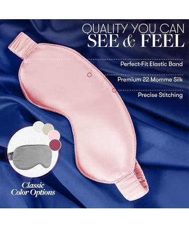 Beckham Hotel Collection Silk Sleep Mask - Pack of 2 Mulberry Silk Sleeping Masks for Men and Women - Adjustable Strap, Blackout Eye Mask for Sleeping & Travel - Grey - Buy Online on GoSupps.com