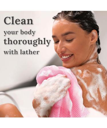 myHomeBody African Net Sponge Set - Exfoliating Cloths in Light Blue Beige & Pink | Premium African Bath Sponge for Radiant Skin | Ships Internationally - Buy Online on GoSupps.com