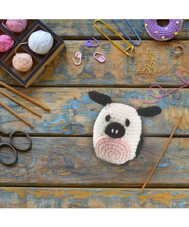 LEISURE ARTS Pudgies Animals Crochet Kit - Cow | Complete DIY Amigurumi Crochet Kit for All Ages - Buy Online on GoSupps.com