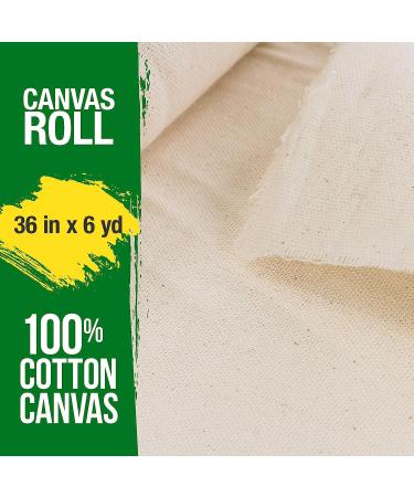 U.S. Art Supply 36 x 6 Yard Canvas Roll - 100% Cotton 7oz Unprimed Artist Painting - Buy Online on GoSupps.com