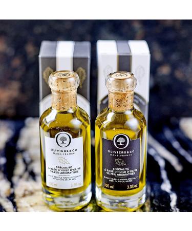 Oliviers&Co White Truffle Oil - 3.3fl.oz (100ml) - Cold Pressed Extra Virgin Truffle Olive Oil - NEW DESIGN - Buy Online on GoSupps.com