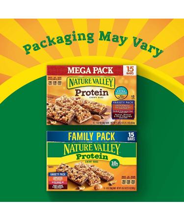 Nature Valley Chewy Granola Bars Protein Variety Pack - Gluten Free, 15 ct, 21.3 oz - Buy Online on GoSupps.com