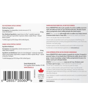 ENEREX - Serrapeptase 60 000 SU - Pain & Inflammation Enzyme 60 capsules 60 count (Pack of 1) 60 000 SU - Buy Online on GoSupps.com