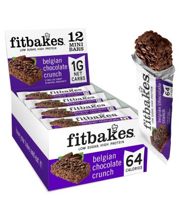 Fitbakes : 64 Calories Belgian Chocolate Mini Bars (12x19g) Diabetic Chocolate Keto Bar Keto Chocolate Low Carb Snack Low Calorie Snack Sugar Free Sweet Sugar Free Chocolate Fit Bake Keto Snack Belgian Chocolate 12 count (Pack of 1)