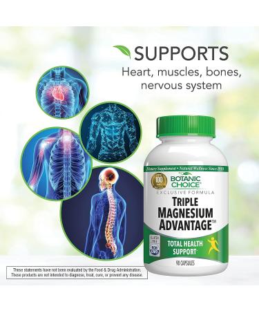 Botanic Choice Triple Magnesium Advantage Capsules for Nerve, Heart, Digestive & Muscular Health - Buy Online on GoSupps.com